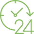 white clock with an arrow pointing downward next to the number